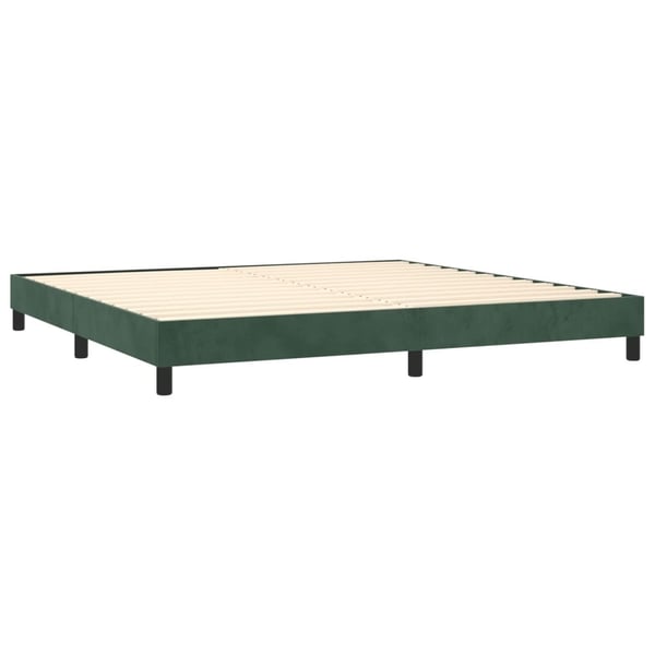 vidaXL kontinentalseng med madras 200x200 cm fløjl mørkegrøn