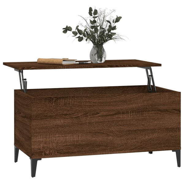 vidaXL Salongbord brun eik 90x44,5x45 cm konstruert tre