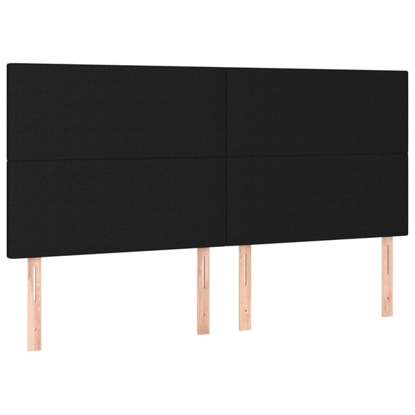 vidaXL kontinentalseng med madras 200x200 cm stof sort