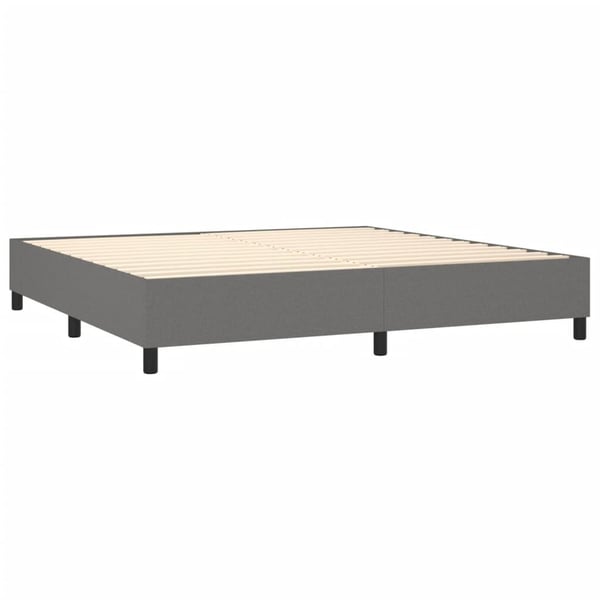 vidaXL kontinentalseng med madras 200x200 cm stof mørkegrå