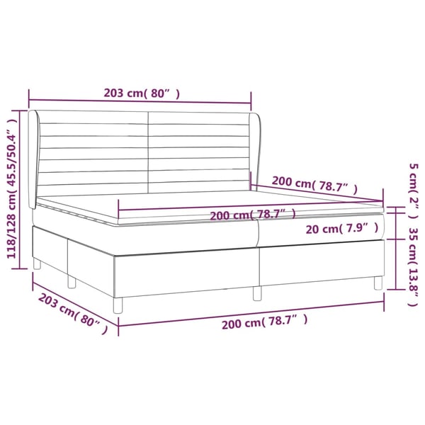 vidaXL kontinentalseng med madras 200x200 cm stof sort
