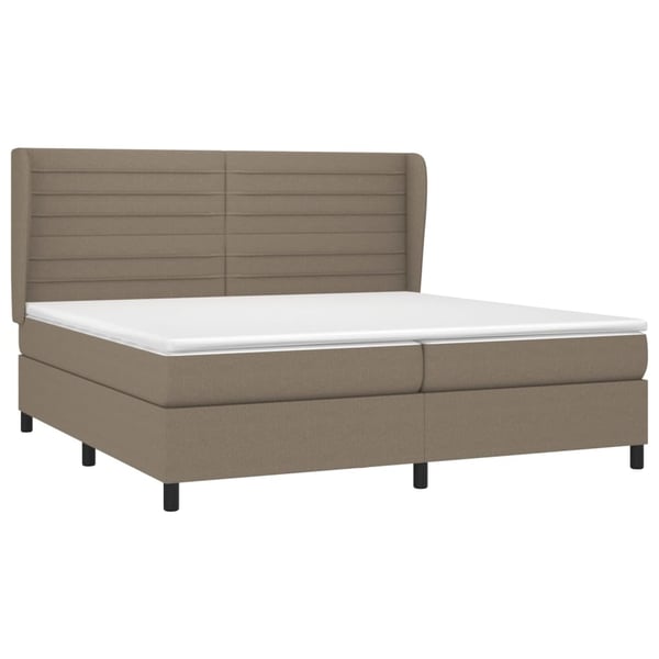 vidaXL kontinentalseng med madras 200x200 cm stof gråbrun