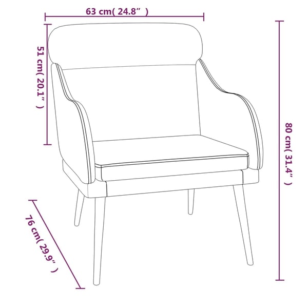 vidaXL lænestol 63x76x80 cm velour brun