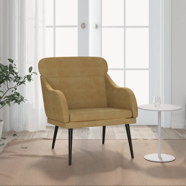 vidaXL lænestol 63x76x80 cm velour brun