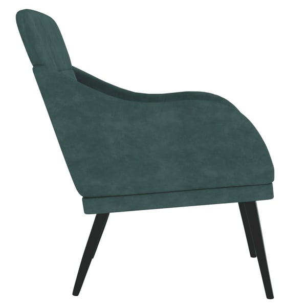 vidaXL lænestol 63x76x80 cm velour mørkegrøn