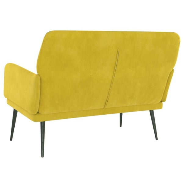 vidaXL bænk 108x79x79 cm velour gul