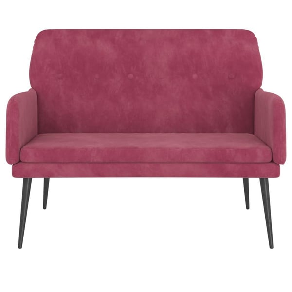 vidaXL bænk 108x79x79 cm velour vinrød