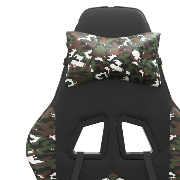 vidaXL gamingstol med fodstøtte kunstlæder sort og camouflage
