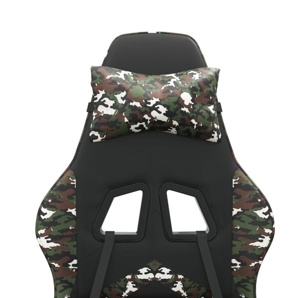 vidaXL gamingstol med fodstøtte kunstlæder sort og camouflage