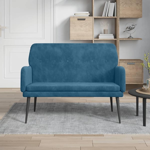 vidaXL bænk 108x79x79 cm velour blå