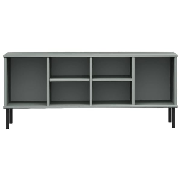 vidaXL Skohylle med metallben grå 106x35x45 cm heltre OSLO