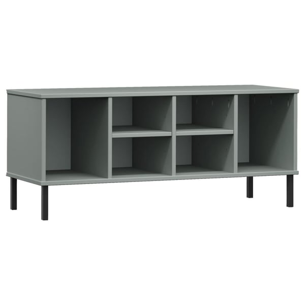 vidaXL Skohylle med metallben grå 106x35x45 cm heltre OSLO