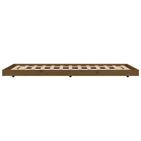 vidaXL sengeramme 100x200 cm massivt fyrretræ gyldenbrun