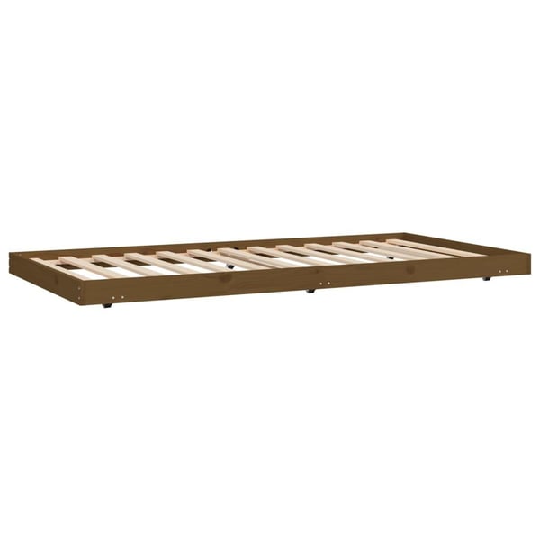 vidaXL sengeramme 100x200 cm massivt fyrretræ gyldenbrun