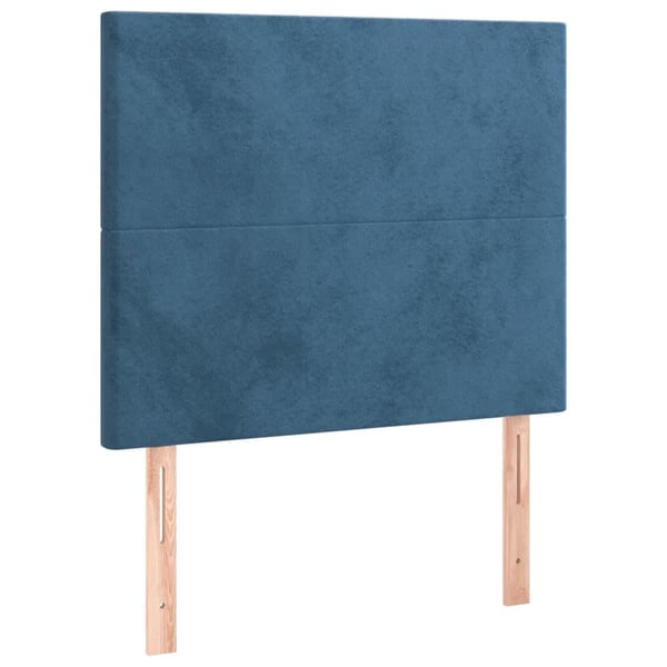 vidaXL kontinentalseng med madras 80x200 cm fløjl mørkeblå