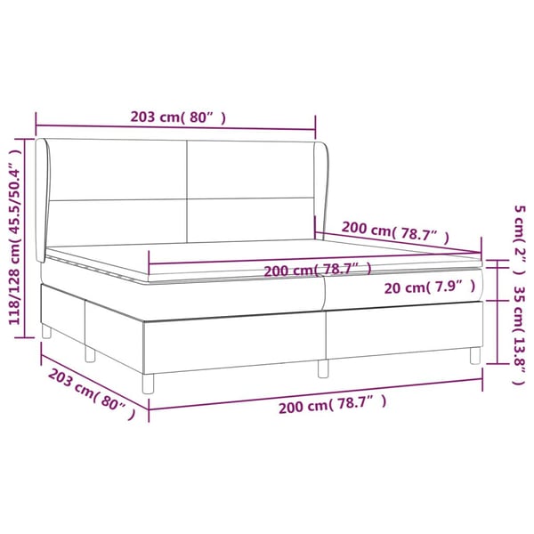 vidaXL kontinentalseng med madras 200x200 cm fløjl sort