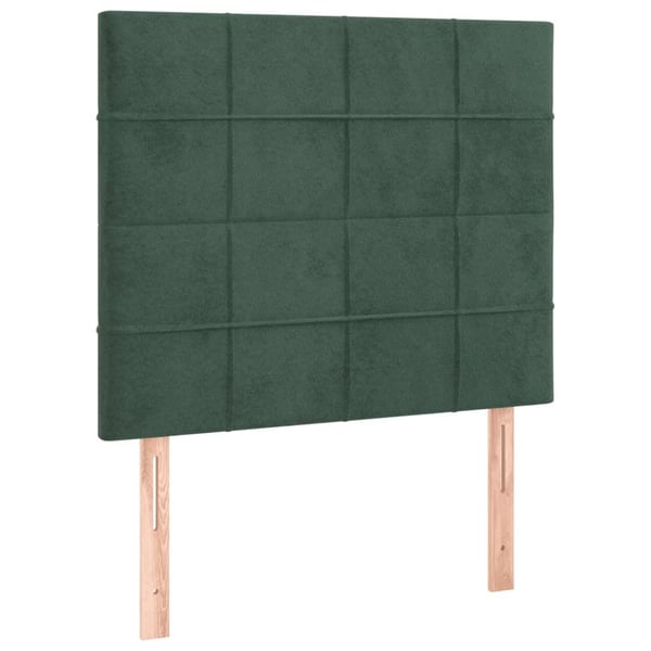 vidaXL kontinentalseng med madras 80x200 cm fløjl mørkegrøn