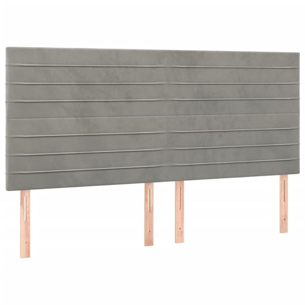 vidaXL kontinentalseng med madras 200x200 cm fløjl lysegrå