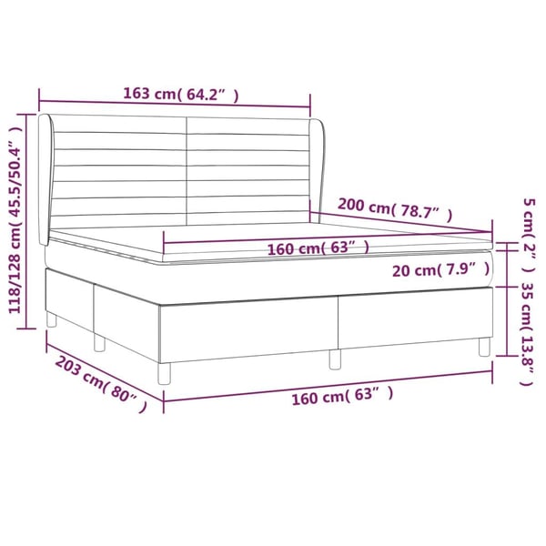 vidaXL Ramsäng med madrass mörkgrön 160x200 cm sammet