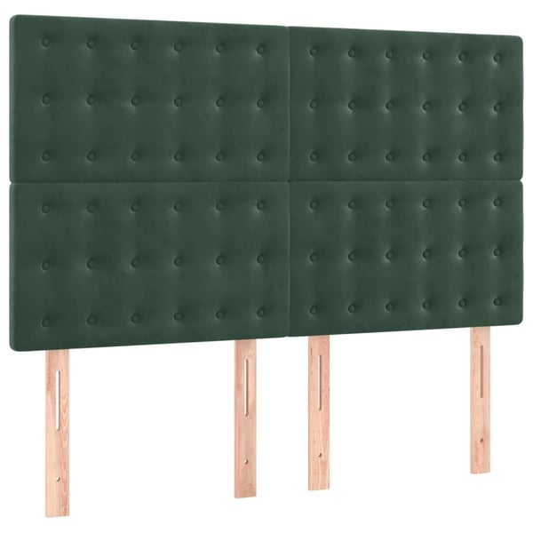 vidaXL kontinentalseng med madras 140x190 cm fløjl mørkegrøn