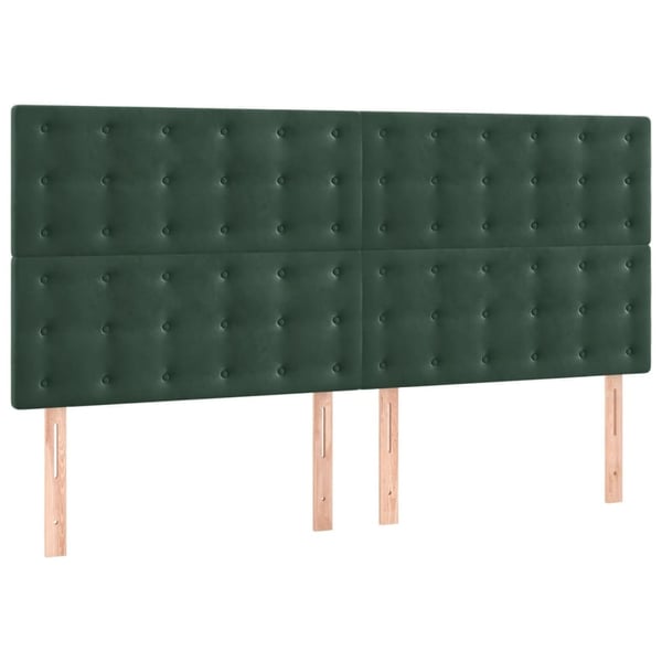 vidaXL kontinentalseng med madras 160x200 cm fløjl mørkegrøn