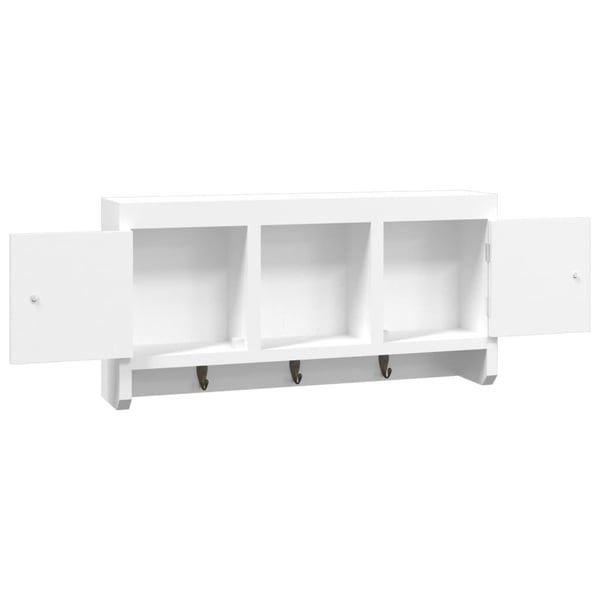 vidaXL Nøkkelskap hvit 40x8,5x20 cm konstruert tre og stål