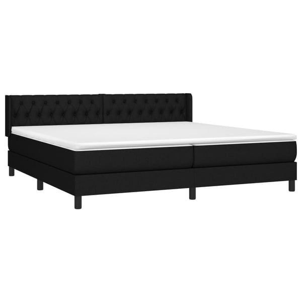 vidaXL kontinentalseng med madras 200x200 cm stof sort