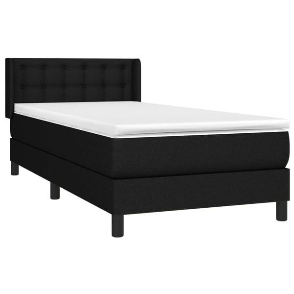 vidaXL kontinentalseng med madras 90x190 cm stof sort