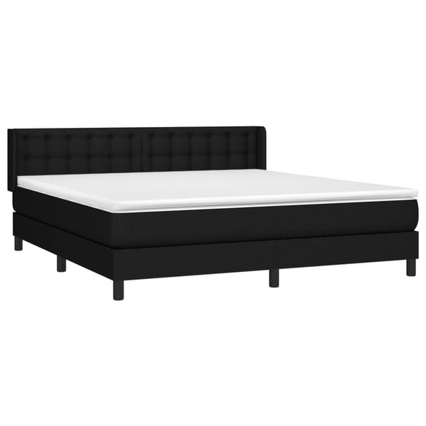 vidaXL kontinentalseng med madras 160x200 cm stof sort