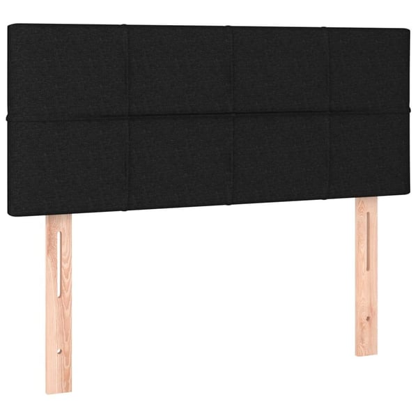 vidaXL kontinentalseng med madras 90x200 cm stof sort