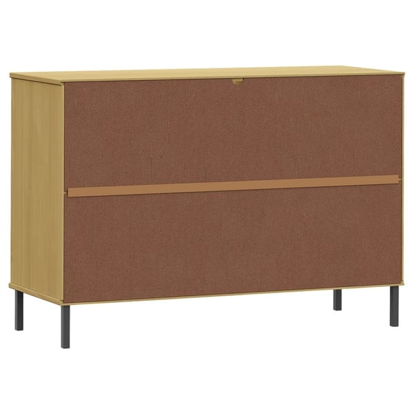 vidaXL Skjenk med metallben brun 113x40x77 cm heltre OSLO