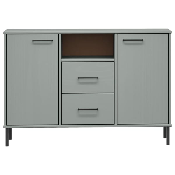 vidaXL Skjenk med metallben grå 113x40x77 cm heltre OSLO