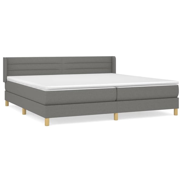 vidaXL Ramsäng med madrass mörkgrå 200x200 cm tyg