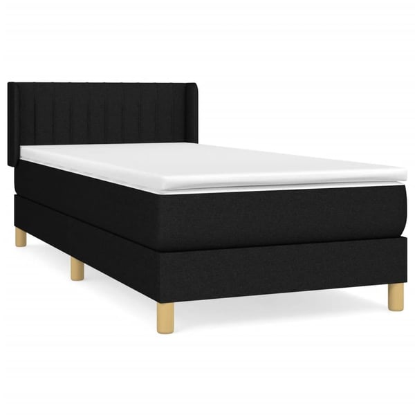 vidaXL kontinentalseng med madras 100x200 cm stof sort