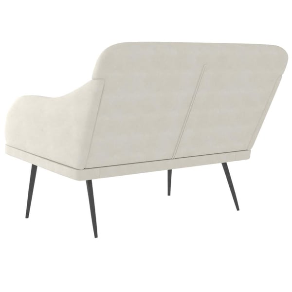 vidaXL bænk 110x76x80 cm velour cremefarvet