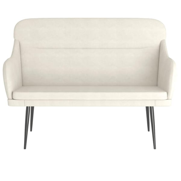 vidaXL bænk 110x76x80 cm velour cremefarvet