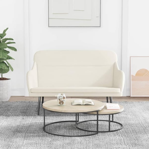 vidaXL bænk 110x76x80 cm velour cremefarvet