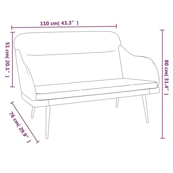 vidaXL bænk 110x76x80 cm velour gul