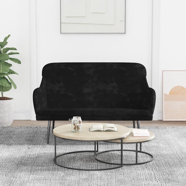 vidaXL bænk 110x76x80 cm velour sort