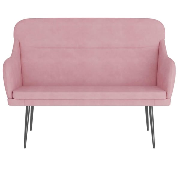 vidaXL bænk 110x76x80 cm velour Lyserød