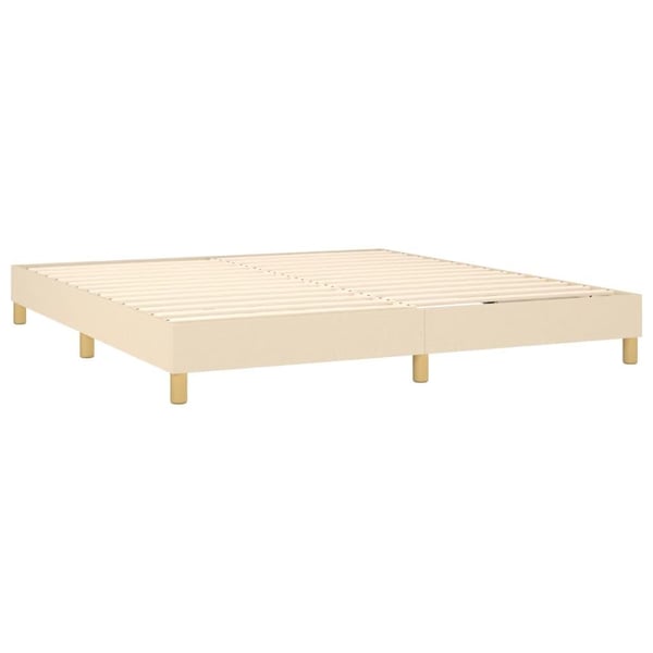 vidaXL kontinentalseng med madras 160x200 cm stof cremefarvet
