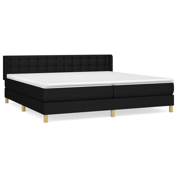 vidaXL kontinentalseng med madras 200x200 cm stof sort