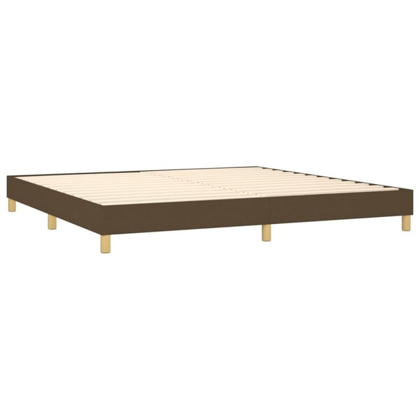 vidaXL kontinentalseng med madras 200x200 cm stof mørkebrun