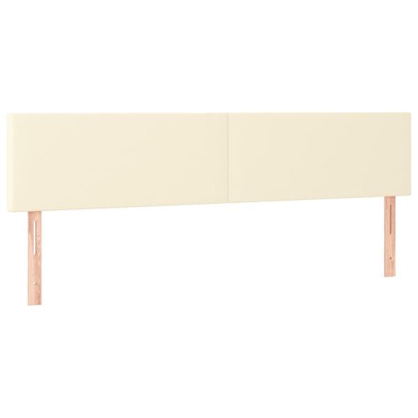 vidaXL kontinentalseng 160x200 cm kunstlæder cremefarvet