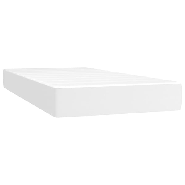 vidaXL kontinentalseng med madras 100x200 cm kunstlæder hvid