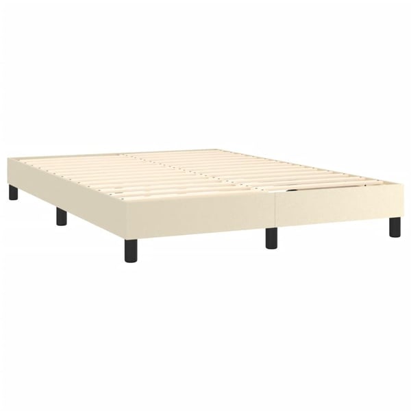 vidaXL kontinentalseng med madras 140x200 cm kunstlæder cremefarvet