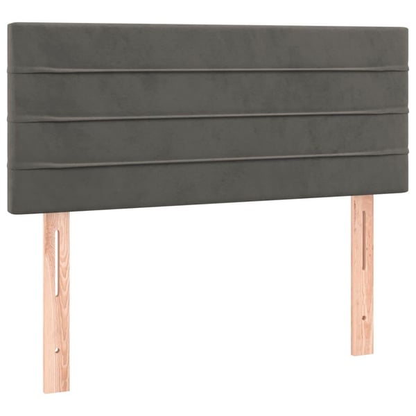 vidaXL kontinentalseng med madras 100x200 cm fløjl mørkegrå
