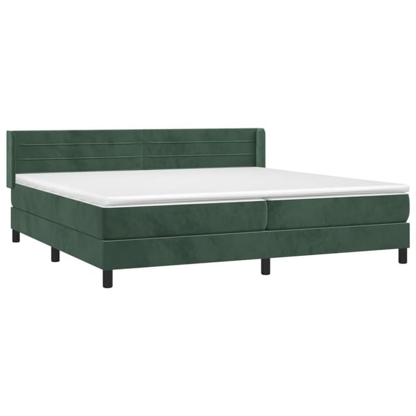vidaXL Ramsäng med madrass mörkgrön 200x200 cm sammet