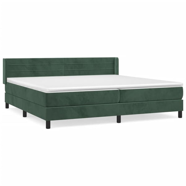 vidaXL Ramsäng med madrass mörkgrön 200x200 cm sammet