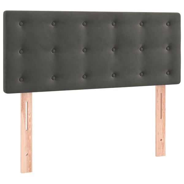 vidaXL kontinentalseng med madras 100x200 cm fløjl mørkegrå